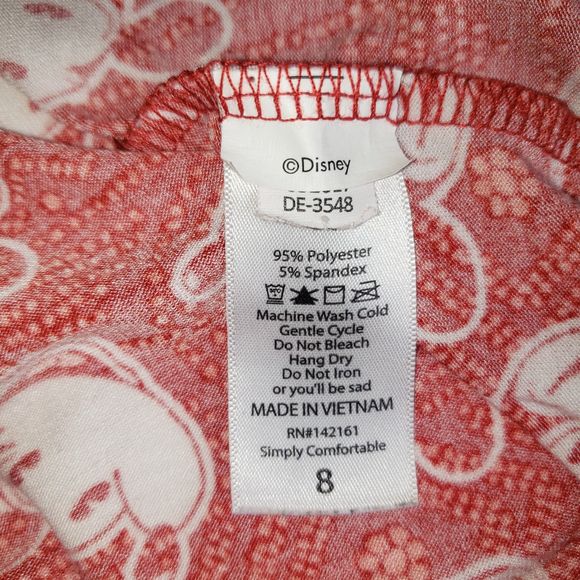 LULAROE Red White and Blue Mickey Mouse Print Sloan Top Girls Size 8 - Picture 4 of 6